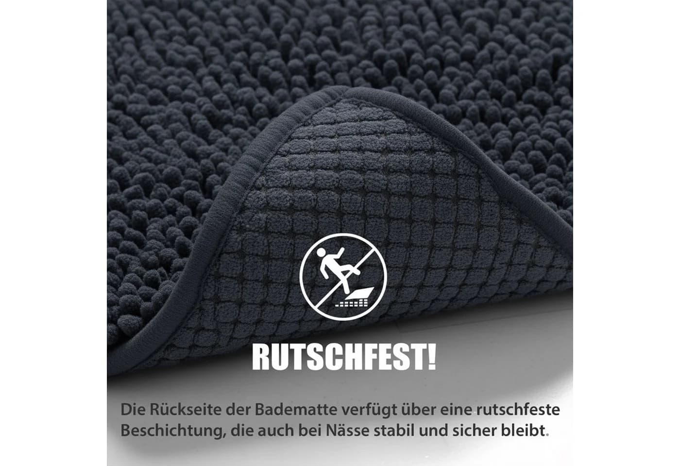 HELLSER Badematte DINA Chenille rutschfest waschbar Polyester - Bild 4
