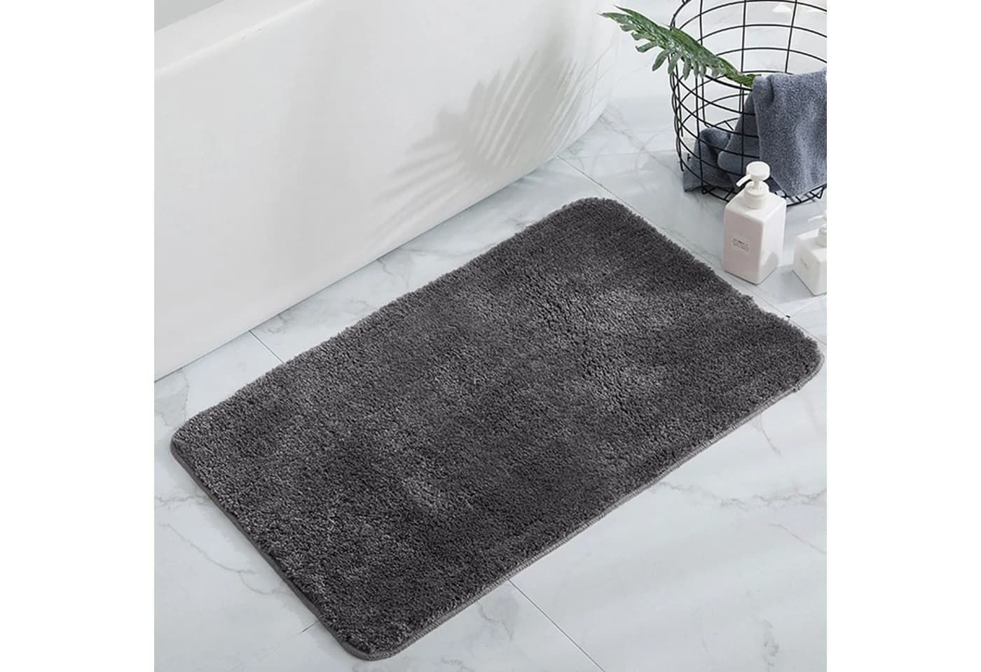 HELLSER Badematte MIRA rutschfest & waschbar - Mikrofaser, Polyester, grau - Bild 2