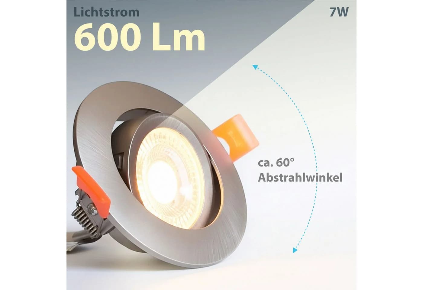 Maxkomfort LED Einbaustrahler 6er Set Schwenkbar Silber 3CCT - Bild 3