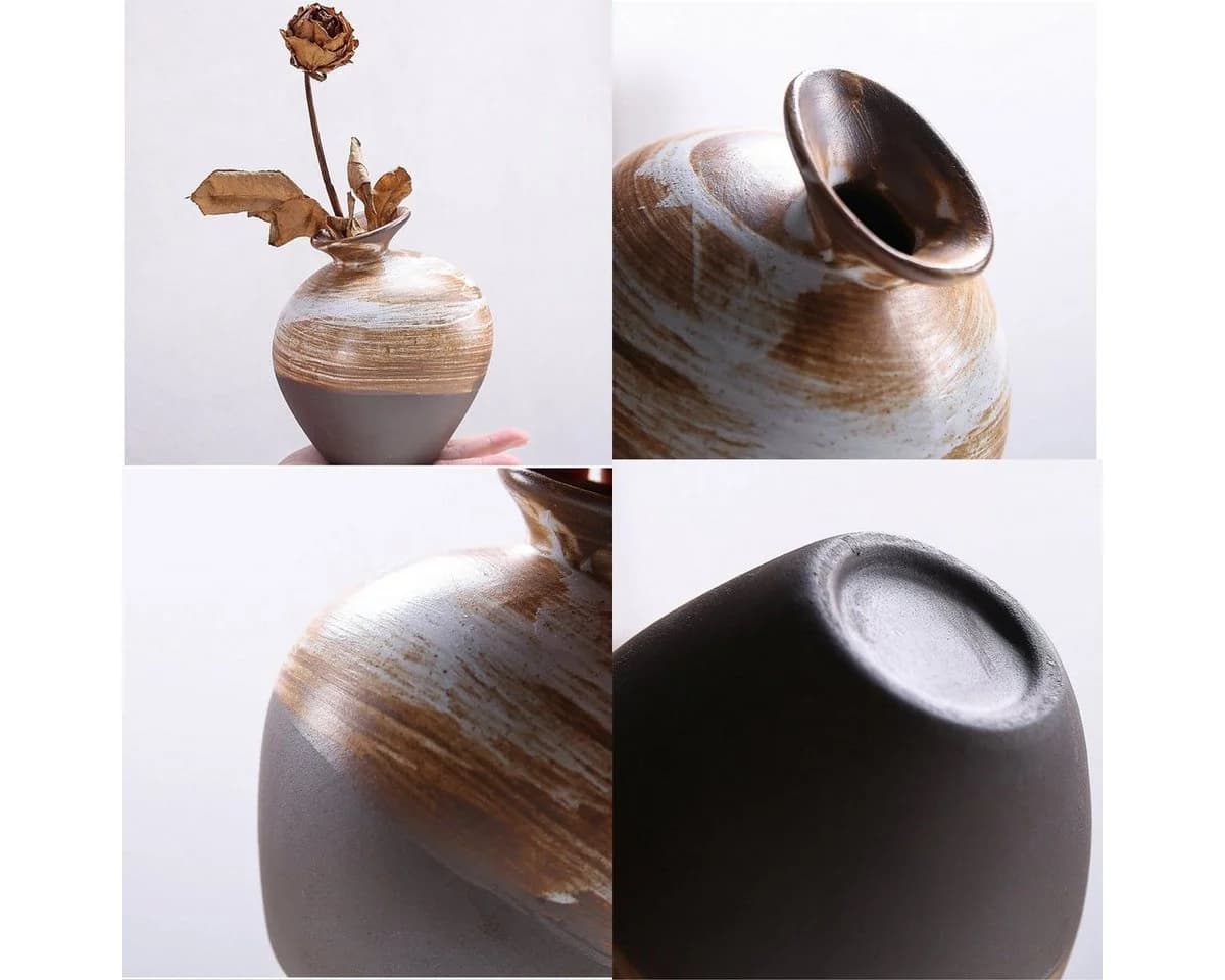 RAIKOU Dekovase Set 3 St. Tonvase Clay Kugelform
