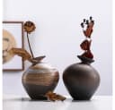 RAIKOU Dekovase Set 3 St. Tonvase Clay Kugelform Bild 5