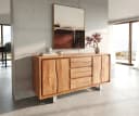 DELIFE Sideboard Live-Edge Akazie Natur 3 Schübe 4 Türen Bild 1