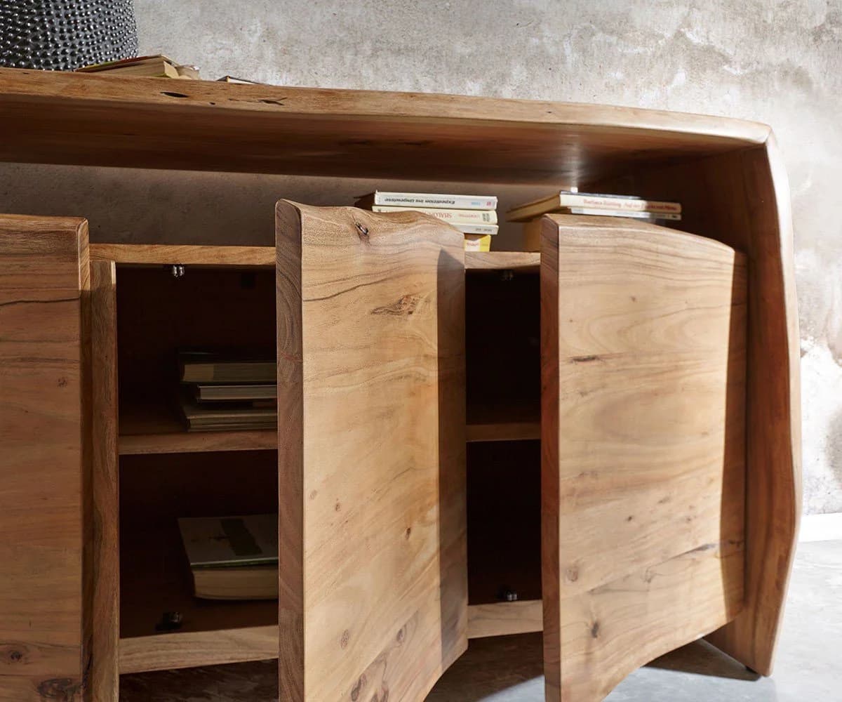 DELIFE Sideboard Live-Edge Akazie Natur 145 cm 3 Türen 1 Fach - Bild 4