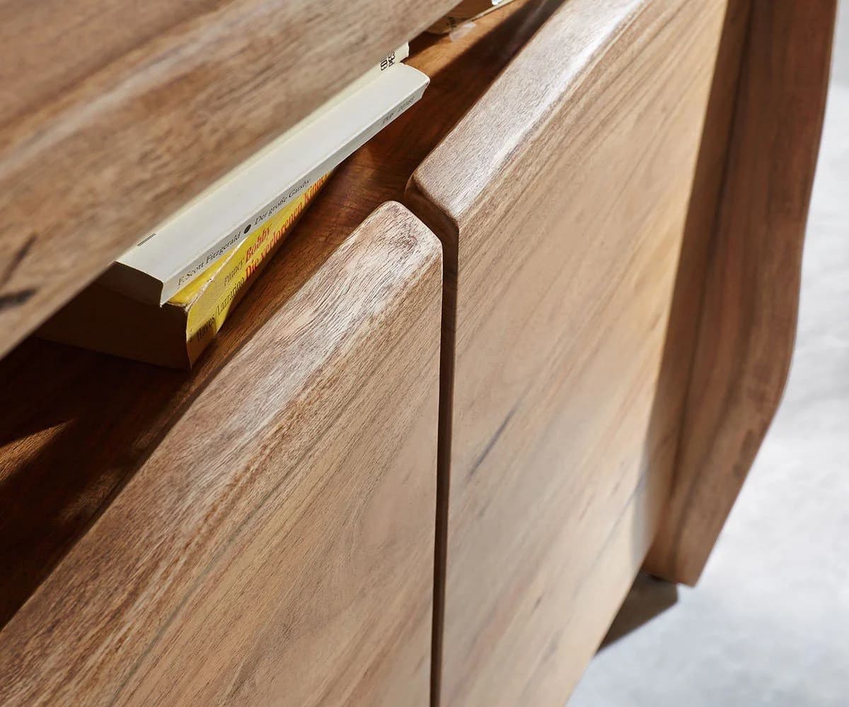 DELIFE Sideboard Live-Edge Akazie Natur 145 cm 3 Türen 1 Fach - Bild 5