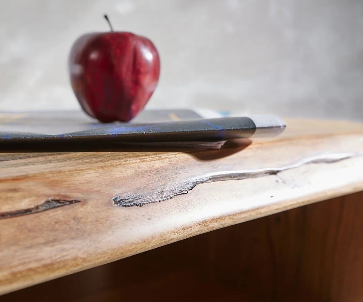 DELIFE Lowboard Live-Edge Akazie Natur 145 cm - Bild 4