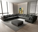 DELIFE Wohnlandschaft Clovis XXL Schwarz Modulsofa mit Ottomane Bild 2