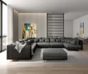 DELIFE Wohnlandschaft Clovis XXL Schwarz Modulsofa mit Ottomane Bild 4