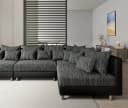 DELIFE Wohnlandschaft Clovis XXL Schwarz Modulsofa mit Ottomane Bild 5