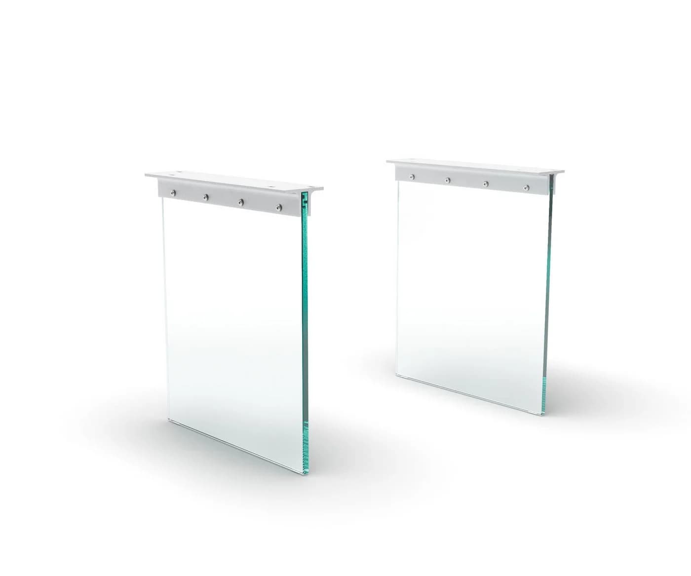 DELIFE Tischbein Glas 2er-Set Tischgestell Transparent