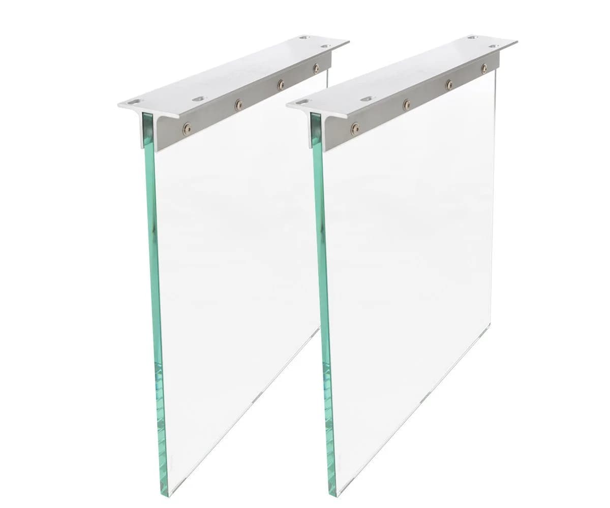 DELIFE Tischbein Glas 2er-Set Tischgestell Transparent - Bild 2