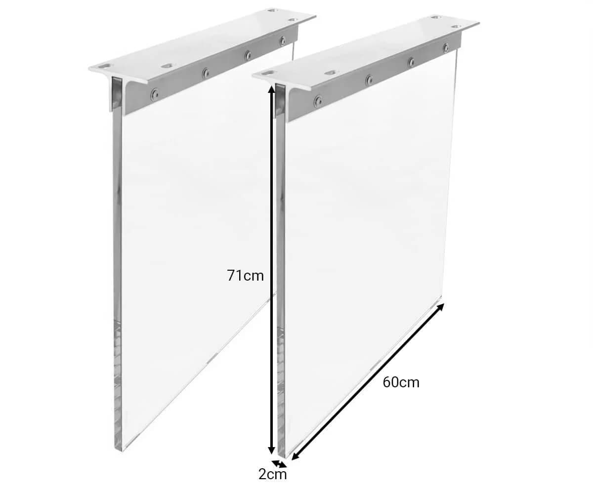 DELIFE Tischbein Glas 2er-Set Tischgestell Transparent - Bild 4