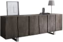 DELIFE Sideboard Live-Edge Akazie Platin 220 cm 6 Türen Massivholz Baumkante Bild 2