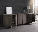 DELIFE Sideboard Live-Edge Akazie Platin 220 cm 6 Türen Massivholz Baumkante Bild 3