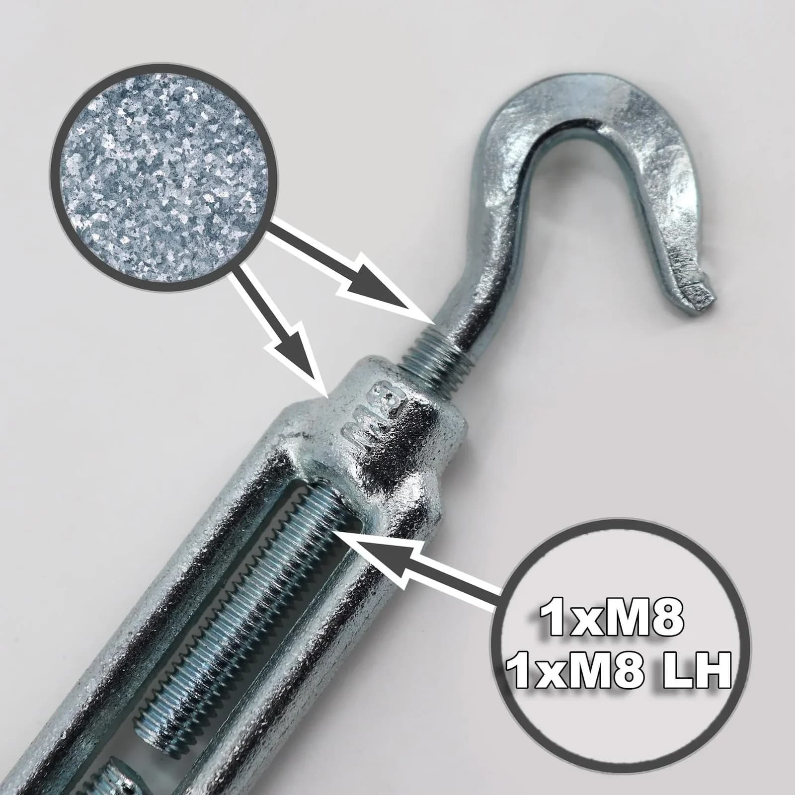 Aquagart 10 Seilspanner für Wildzaun mit 2 Haken