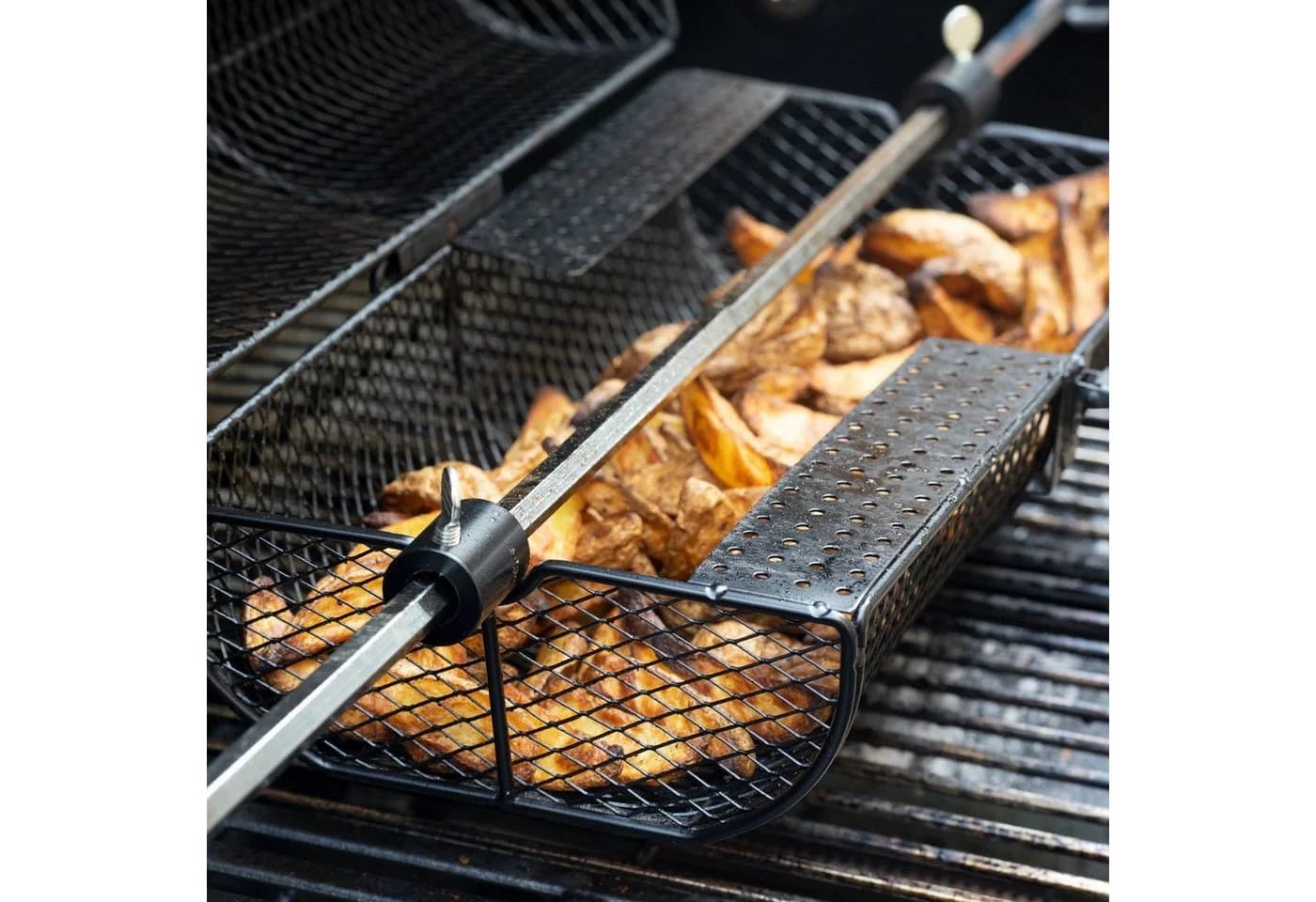 TAINO Grillrondell Grillkorb Rotisserie Schwarz Stahl - Bild 3