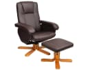 SVITA Relaxsessel CHARLES mit Hocker, 360° drehbar, Braun Bild 2