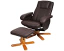 SVITA Relaxsessel CHARLES mit Hocker, 360° drehbar, Braun Bild 3