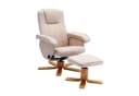 SVITA Relaxsessel CHARLES Set Beige mit Hocker 360° drehbar Bild 2