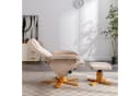 SVITA Relaxsessel CHARLES Set Beige mit Hocker 360° drehbar Bild 3