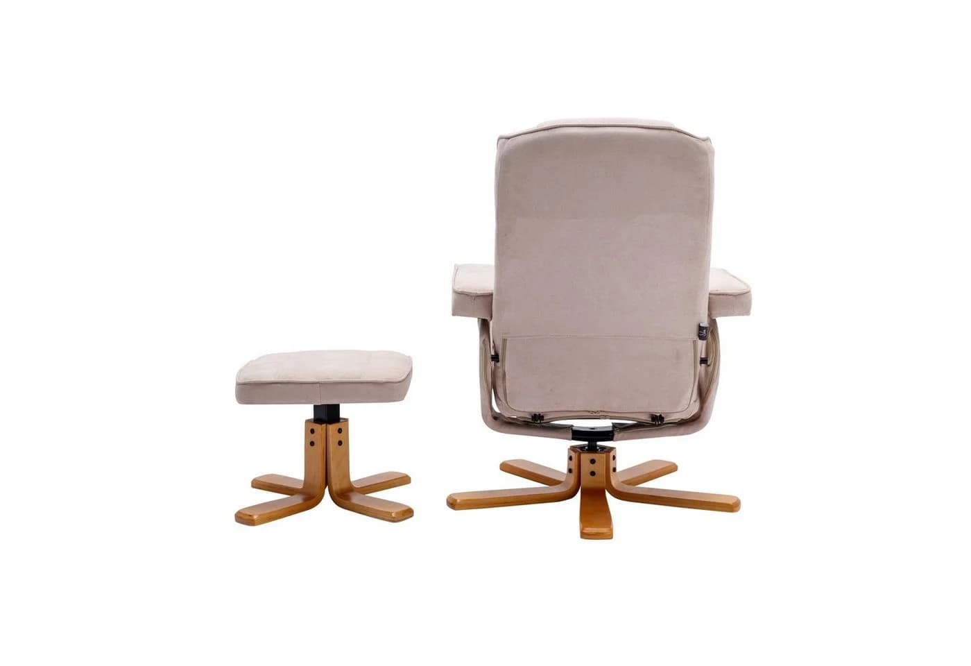 SVITA Relaxsessel CHARLES Set Beige mit Hocker 360° drehbar - Bild 5