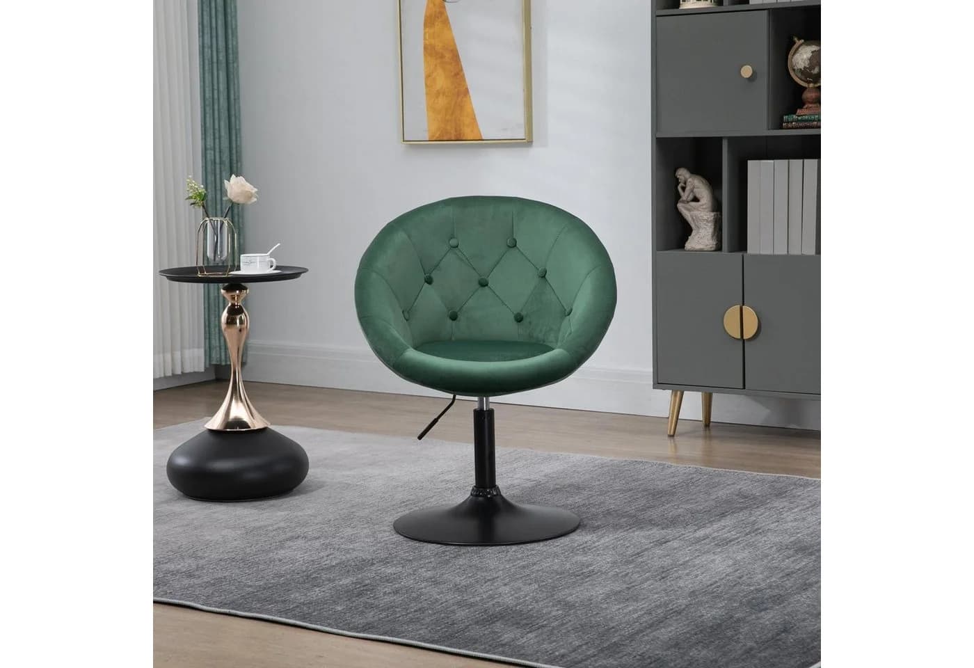 SVITA Chesterfield-Sessel HAVANNA Dunkelgrün Retro Design höhenverstellbar