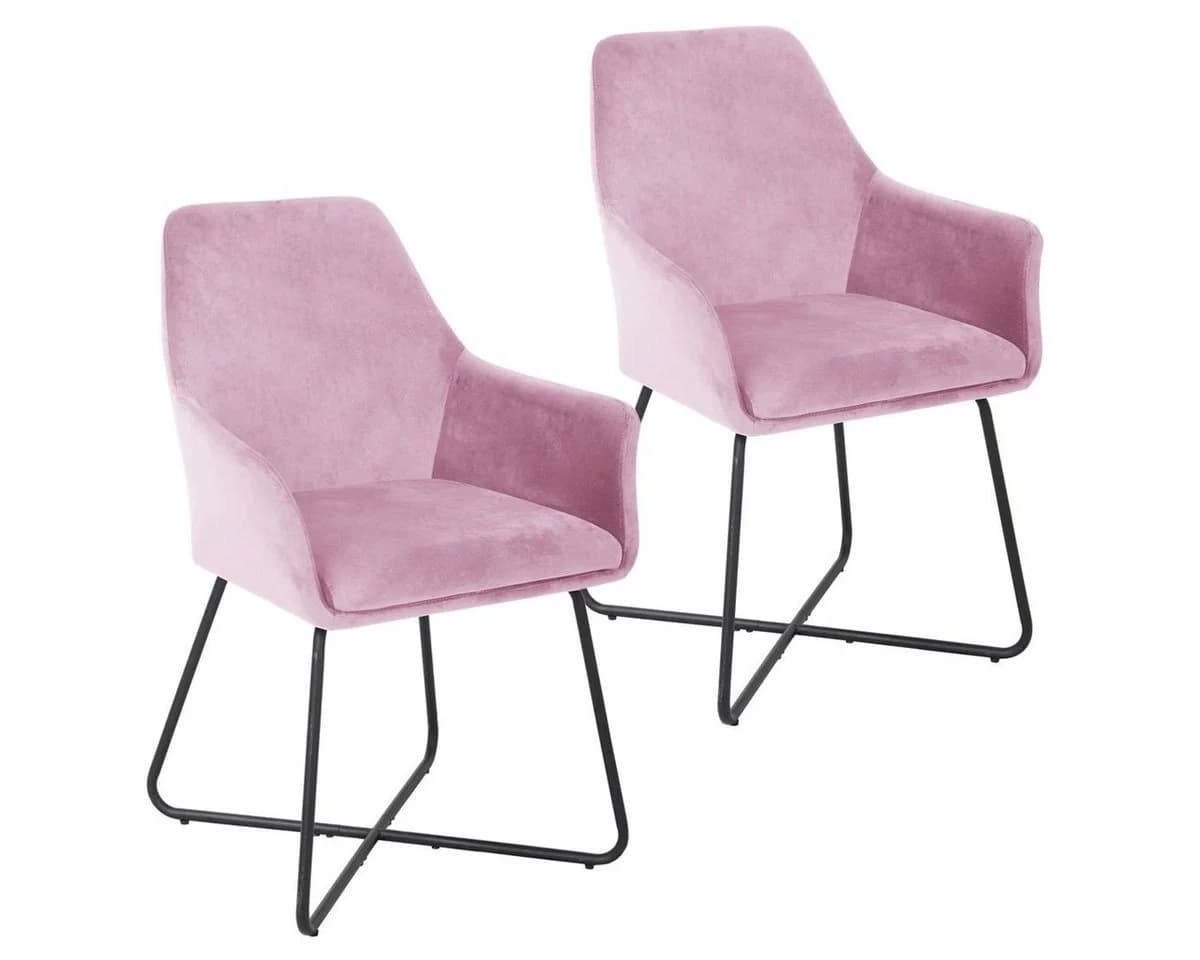 SVITA Esszimmersessel JOSIE DINING 2er Set Rosa Samt - Bild 2