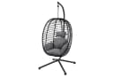 SVITA Hängesessel BELLY mit Gestell & Kissen - Schwarz Polyrattan Bild 2