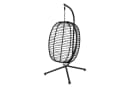 SVITA Hängesessel BELLY mit Gestell & Kissen - Schwarz Polyrattan Bild 4