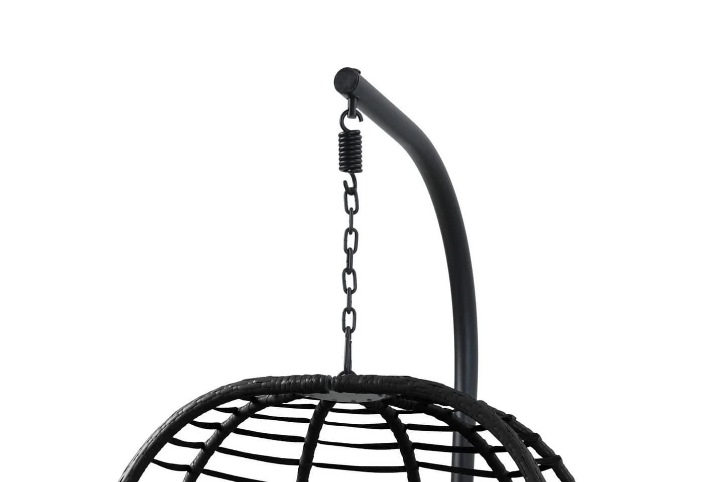 SVITA Hängesessel BELLY mit Gestell & Kissen - Schwarz Polyrattan - Bild 5