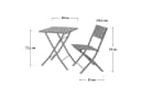 SVITA Bistroset 3-tlg. Grau Polyrattan Klappbar Bild 4