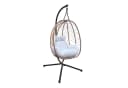 SVITA Hängesessel SHELLY mit Gestell Polyrattan Schwarz/Weiß Bild 2