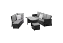 SVITA Loungeset MONROE 4-tlg. Gartenlounge Schwarz Grau Poly Rattan Bild 1