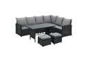 SVITA Loungeset MONROE 4-tlg. Gartenlounge Schwarz Grau Poly Rattan Bild 2