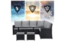 SVITA Loungeset MONROE 4-tlg. Gartenlounge Schwarz Grau Poly Rattan Bild 4