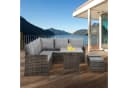 SVITA Loungeset MONROE 4-tlg. Gartenlounge Braun Poly Rattan Bild 3