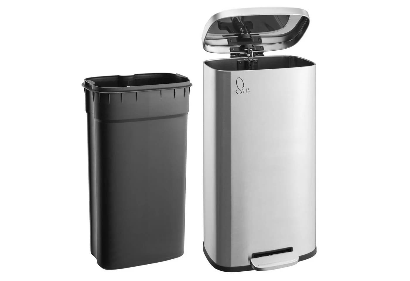 SVITA Mülleimer TQ 30L Edelstahl mit Fußtritt und Soft-Close - Bild 2