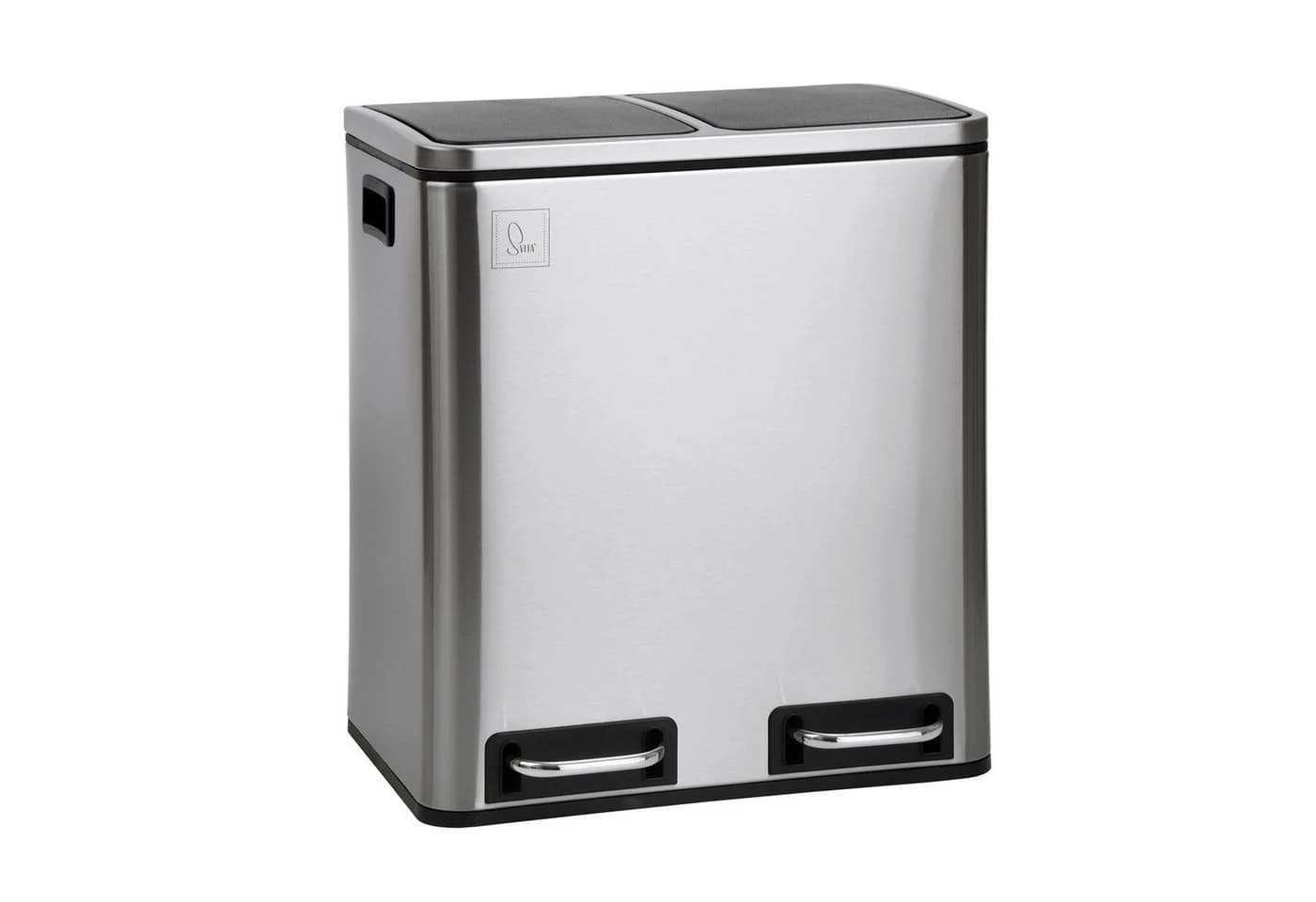 SVITA Mülltrennsystem Tretmülleimer 2x 15L Edelstahl Silber - Bild 2