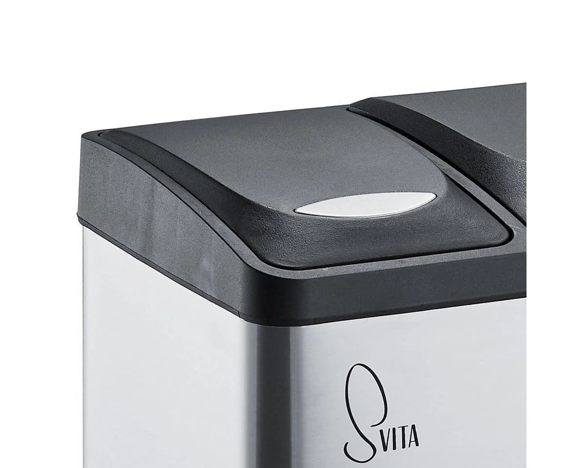 SVITA Mülleimer TC Edelstahl 24L mit Tretmechanismus & 3x 8L Inneneimer Silber - Bild 4