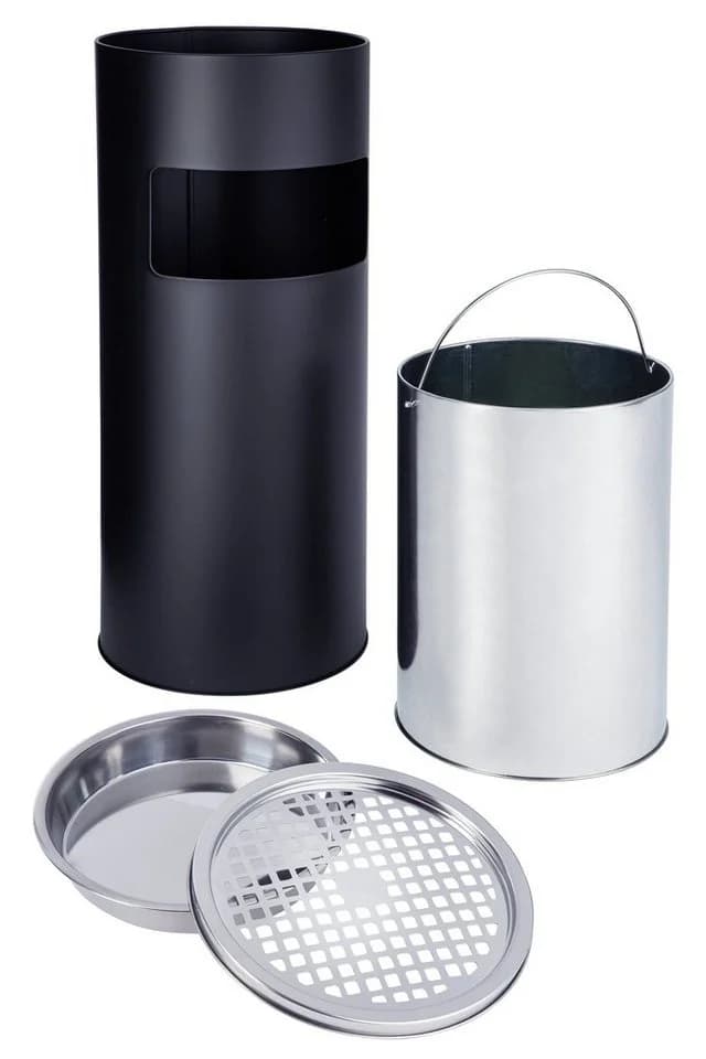 SVITA Standaschenbecher Schwarz 30L mit Mülleimer