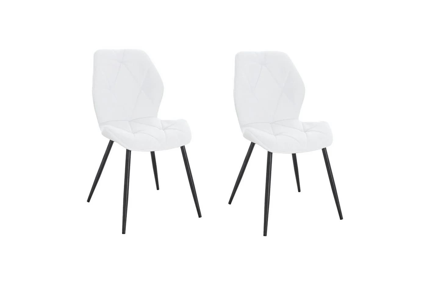 SVITA Esszimmerstuhl JAMIE 2er Set Weiß Stoffbezug Modern - Bild 2