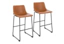 SVITA Barhocker JOHN 2er-Set Cognac Kunstleder Metall Bild 2
