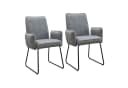 SVITA Esszimmerstuhl ALBA 2er Set Grau Stoff Metallbeine Bild 2