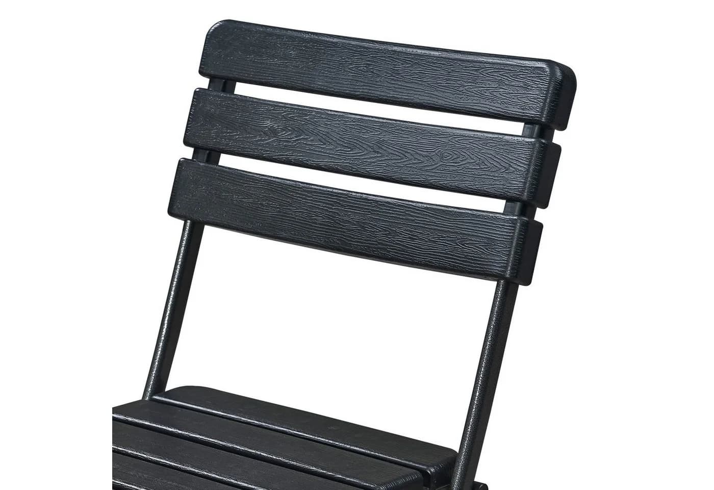 SVITA Gartenstuhl 2er Set Klappbar Schwarz Holzoptik - Bild 4
