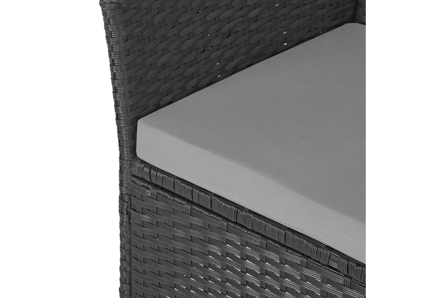 SVITA Gartenbank CHICAGO 2-Sitzer Polyrattan Schwarz mit Tisch - Bild 4