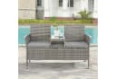 SVITA Gartenbank CHICAGO 2-Sitzer Grau Polyrattan mit Tisch Bild 1