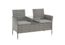 SVITA Gartenbank CHICAGO 2-Sitzer Grau Polyrattan mit Tisch Bild 2