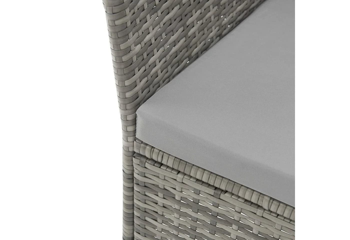SVITA Gartenbank CHICAGO 2-Sitzer Grau Polyrattan mit Tisch - Bild 5
