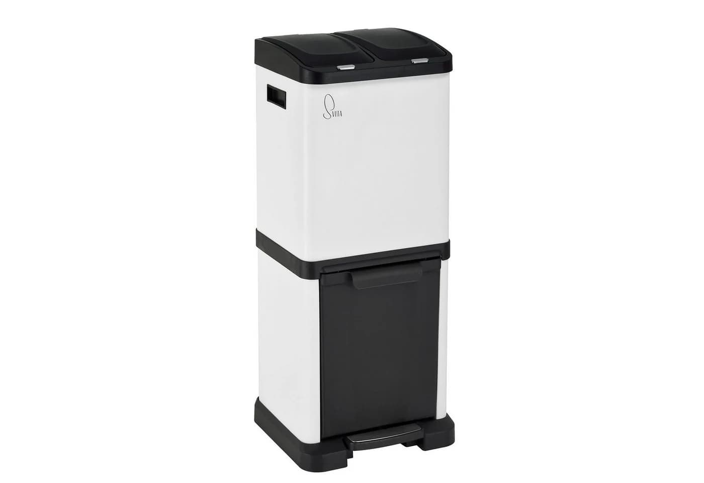 SVITA Mülltrennsystem 3XCombo 32L Weiß mit Tretpedal