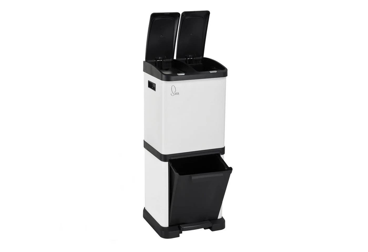 SVITA Mülltrennsystem 3XCombo 32L Weiß mit Tretpedal - Bild 2