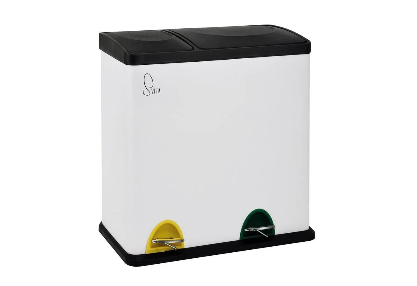 SVITA Mülleimer TC2Combo35 Treteimer Weiß 35L Trennsystem